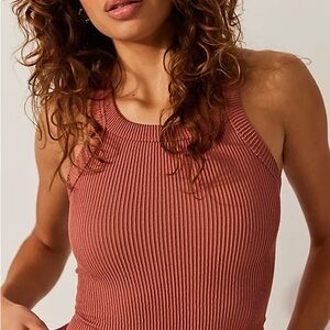 Intimately Free People Ribbed Seamless Tank in Copper Rose